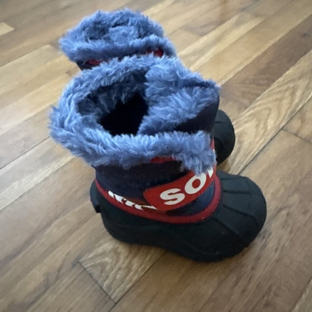 Sorel Toddler Insulated Snow Boots Black/ Blue Boys Size 6 - Picture 4 of 6